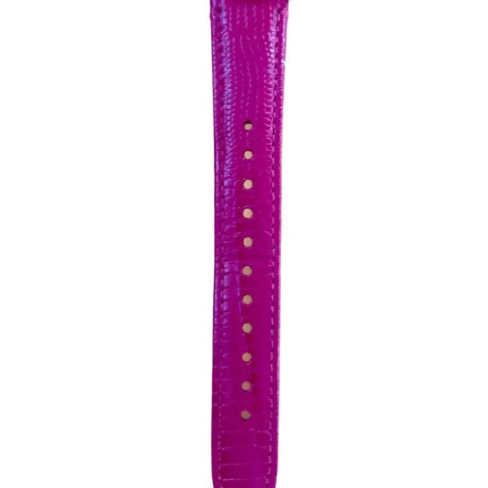 FOSSIL Prismatic Galaxy Three Hand Fuchsia Leather Band Raised Crystal Analog Wa - Picture 10 of 10
